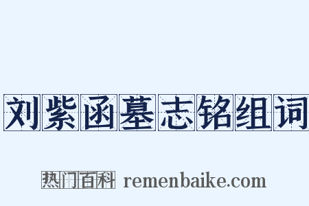 刘紫函墓志铭组词是什么意思的图片